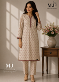 MJ Clothing Classic Beige Printed Co-Ord Set