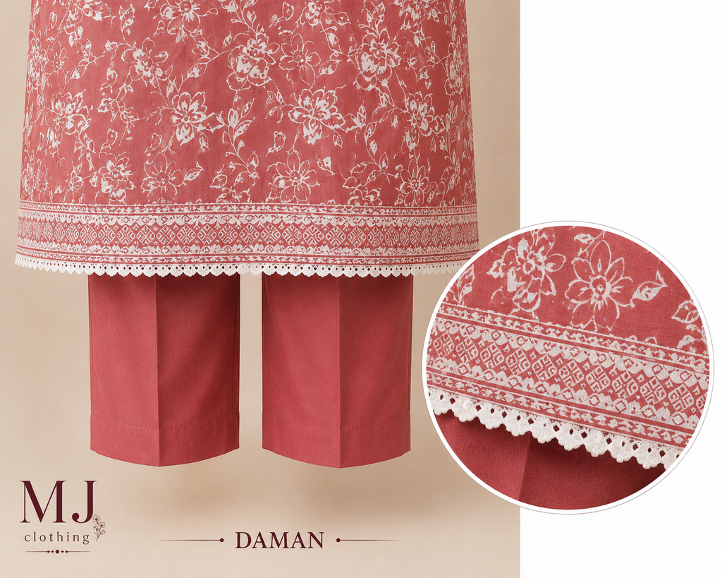 Rose Blush Floral Casual Wear – 3 Piece Printed Shalwar Qameez Set ✨