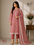 Rose Blush Floral Casual Wear – 3 Piece Printed Shalwar Qameez Set ✨