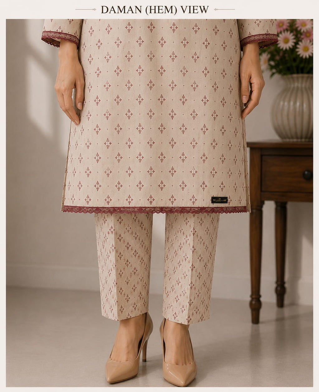 MJ Clothing Classic Beige Printed Co-Ord Set
