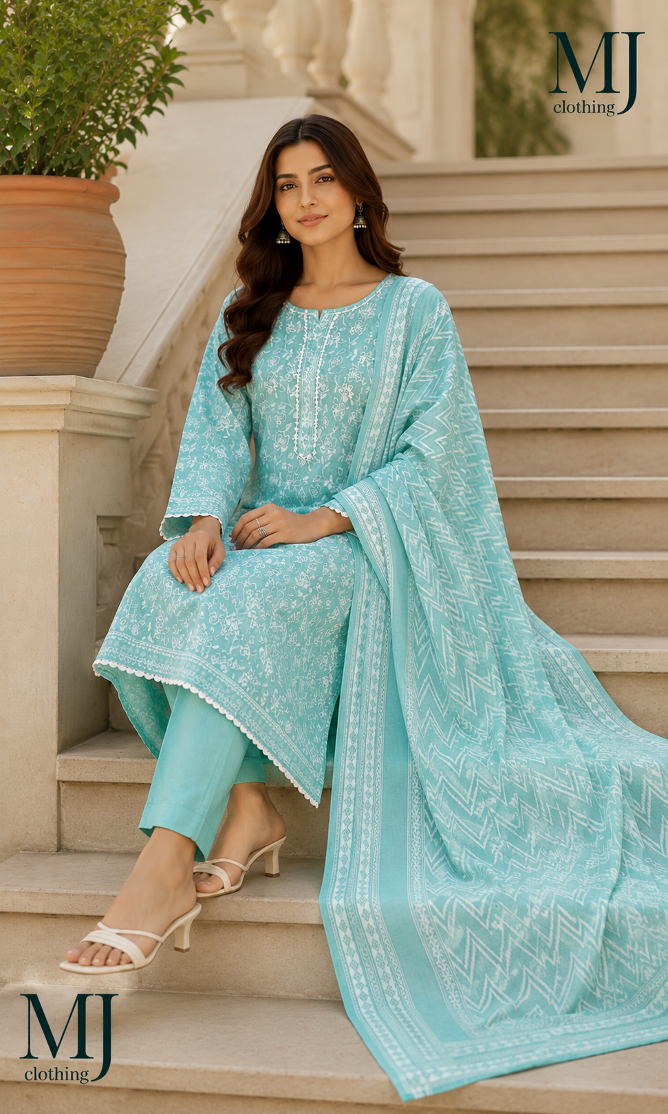 MJ Clothing – Mint Bloom 3 Piece Suit 💚