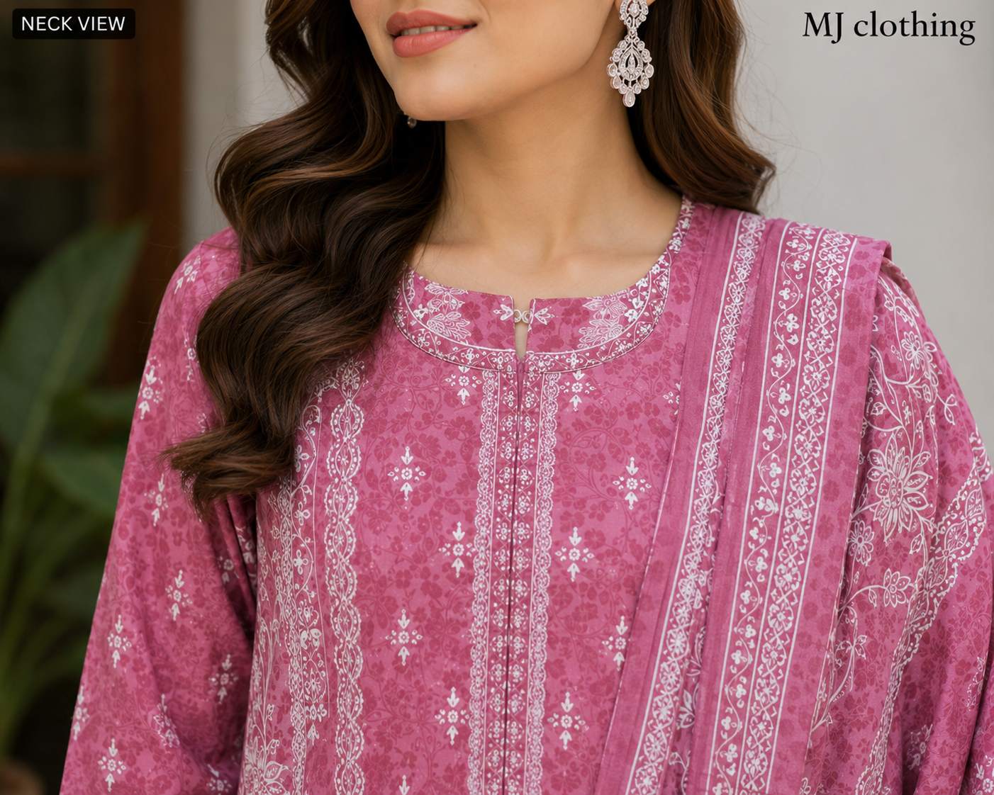 MJ Clothing Dusty Rose Pink 3 Piece Stitched Suit – Premium Casual Wear for Women