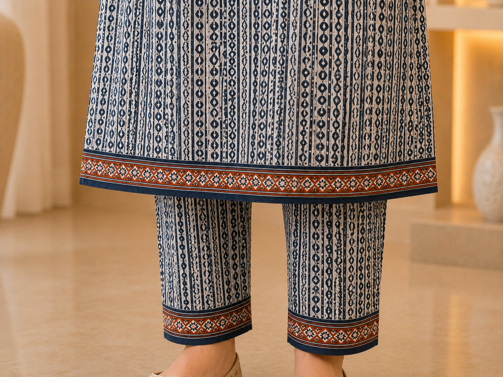 Bin Saeed Hit Article – Ivory Stripe 2-Piece Lawn Suit