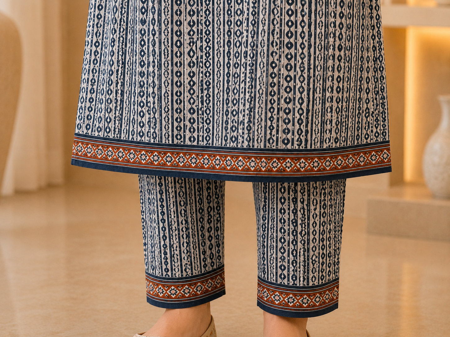 Bin Saeed Hit Article – Ivory Stripe 2-Piece Lawn Suit