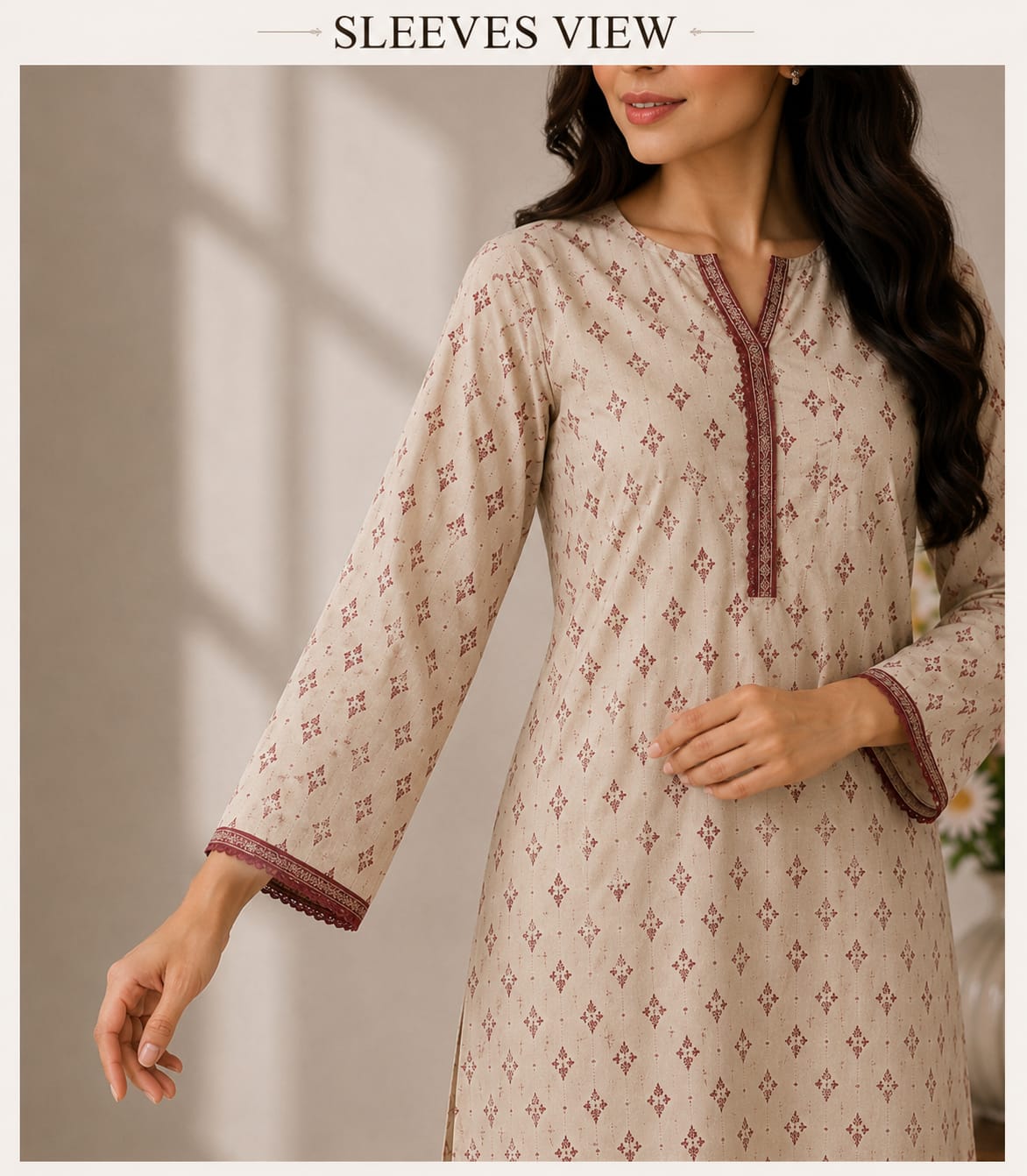 MJ Clothing Classic Beige Printed Co-Ord Set