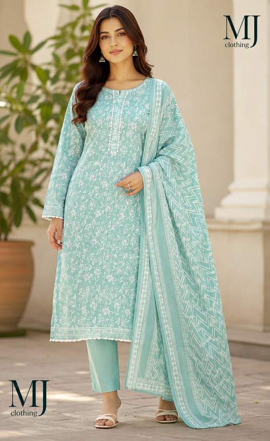 MJ Clothing – Mint Bloom 3 Piece Suit 💚