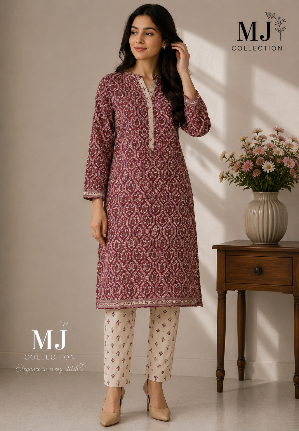 MJ Clothing Classic Maroon Co-Ord Set