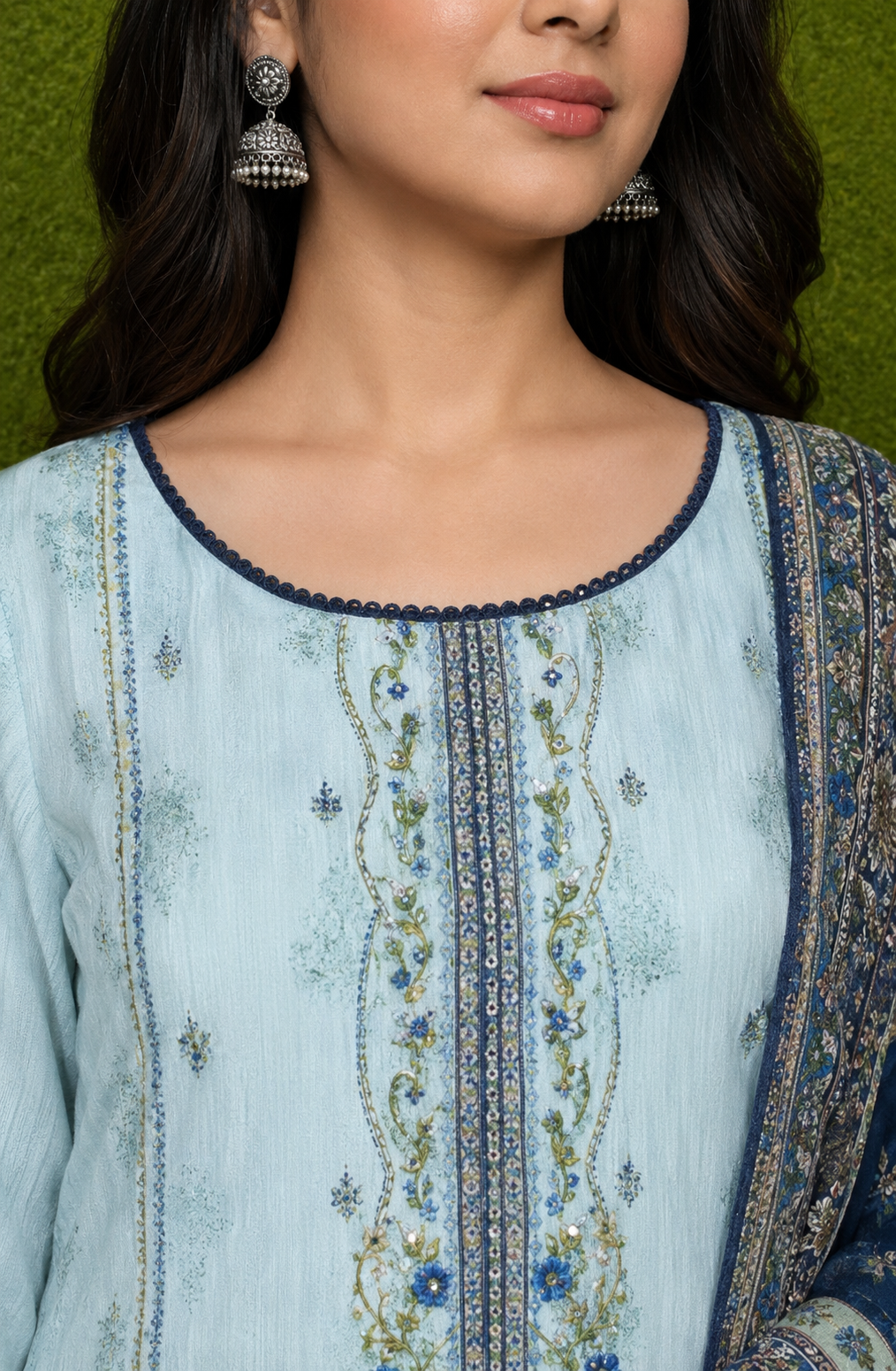 ✨💙 MJ Clothing Premium Casual Wear Collection – Embroidered 3-Piece Suit