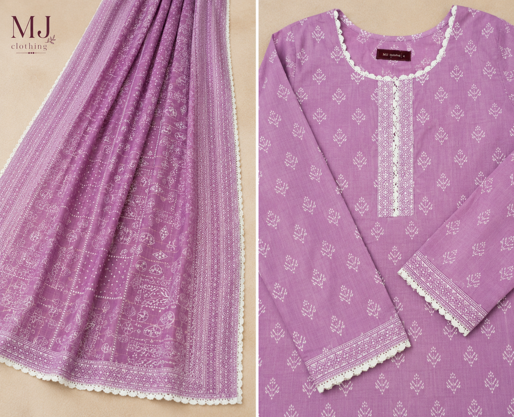 💜 Lavender Bloom – Ready to Wear 3 Piece Casual Suit