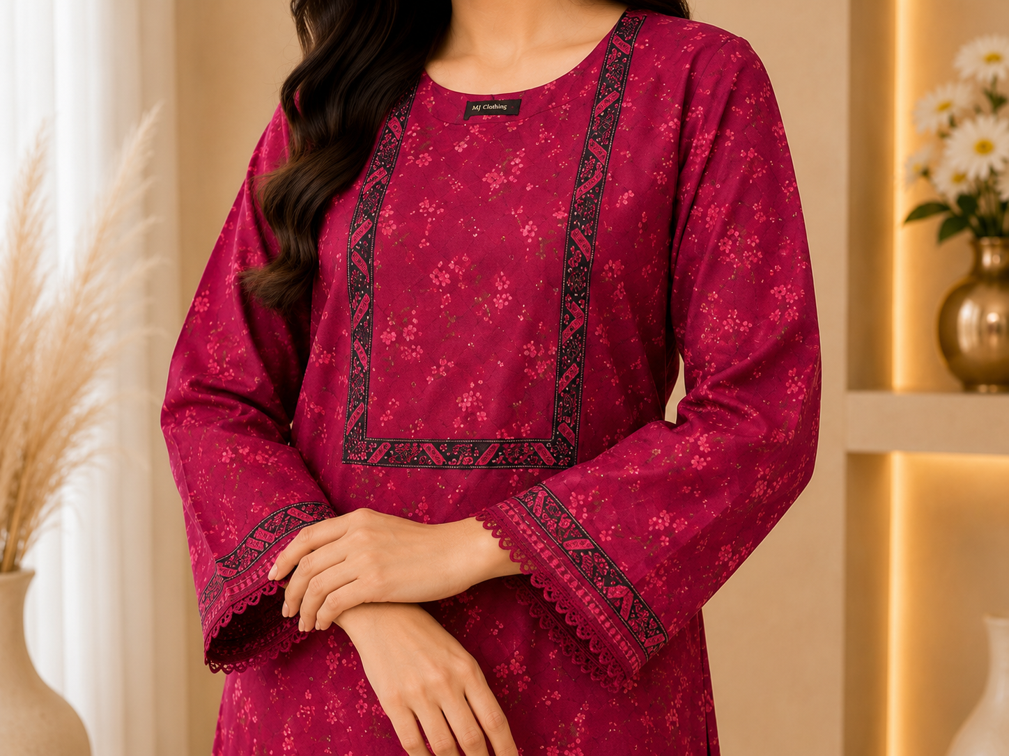 MJ Ruby Blossom – 2 Piece Printed Lawn Suit