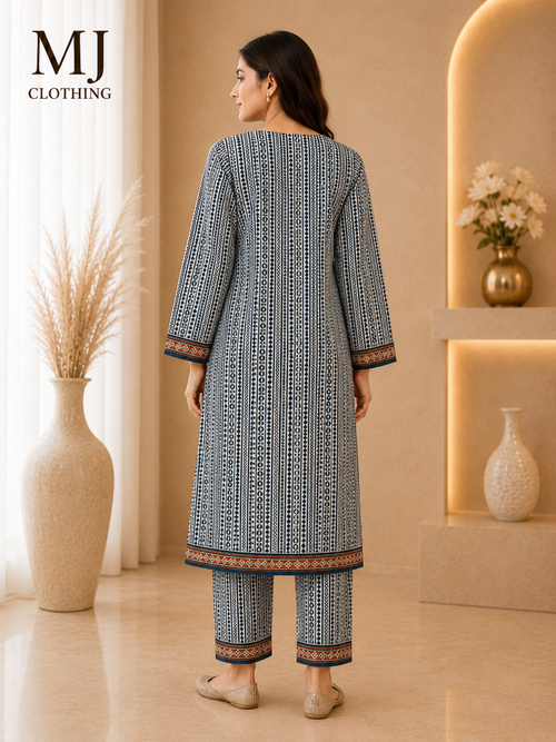 Bin Saeed Hit Article – Ivory Stripe 2-Piece Lawn Suit
